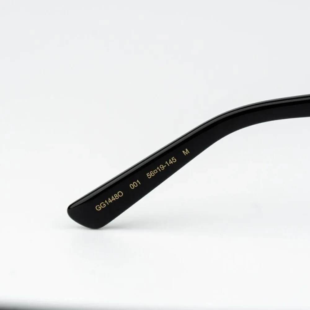 NEW Gucci GG1448O 001 Gold Rectangle Unisex Eyeglasses